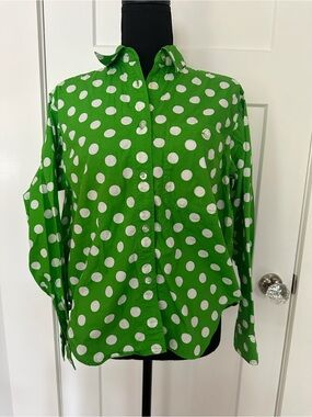 Green Polka Dot Button-Down Shirt